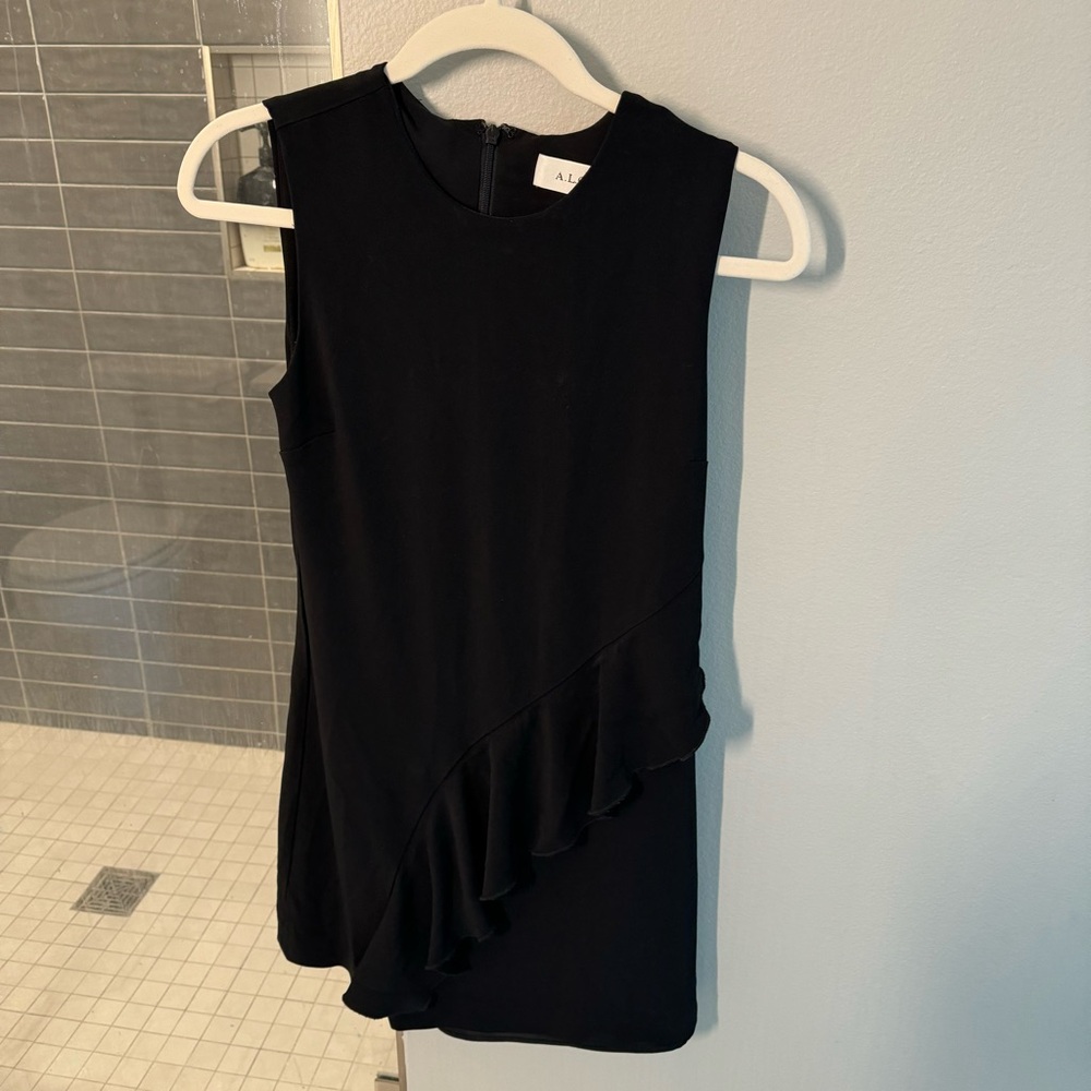 ALC black dress with ruffle detail